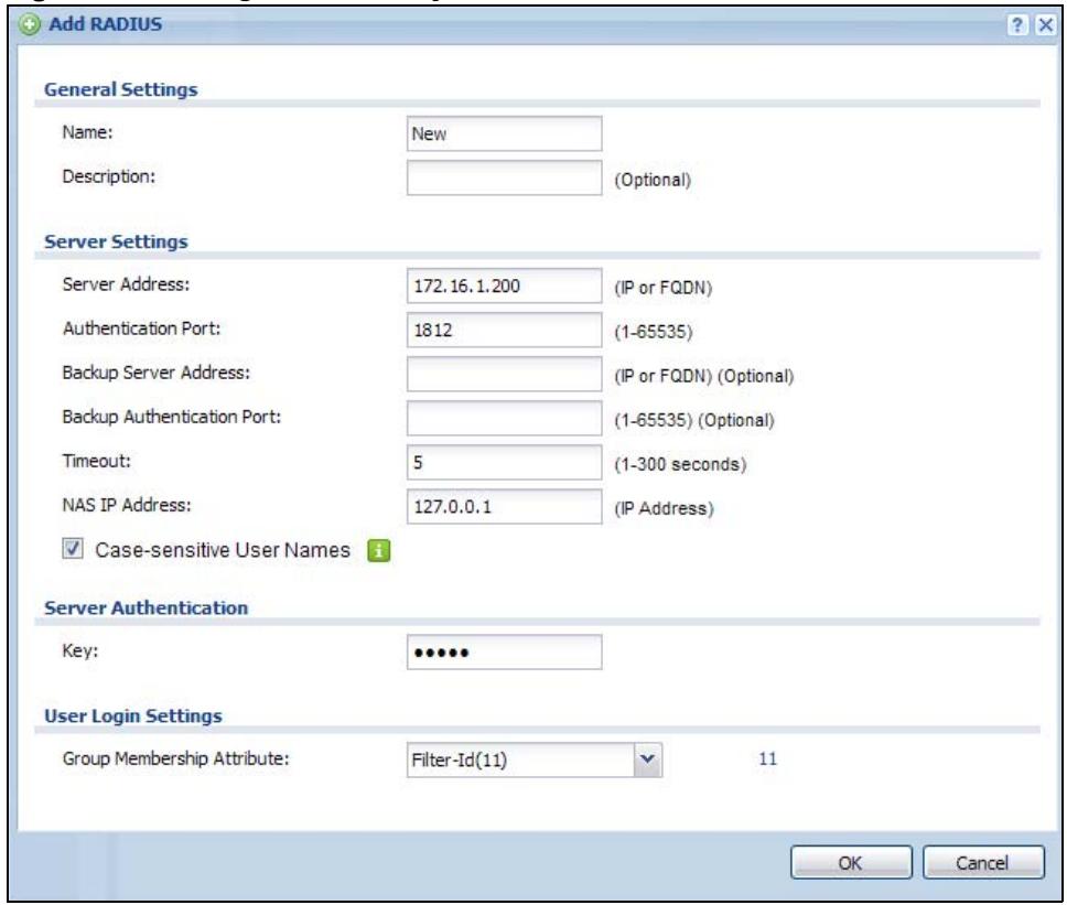 ZYXEL UAG2100 - Set Up User Authentication Using the RADIUS Server - 1