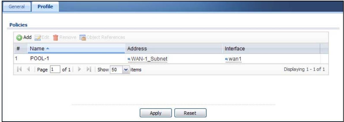 ZYXEL UAG2100 - The VPN 1-1 Mapping Profile Screen - 1
