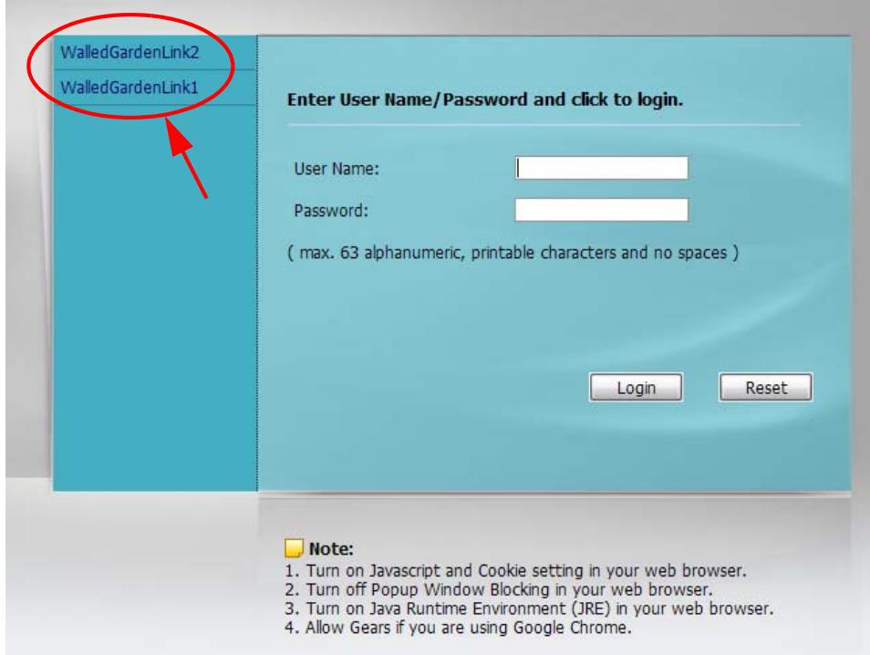 ZYXEL UAG2100 - Walled Garden Login Example - 1