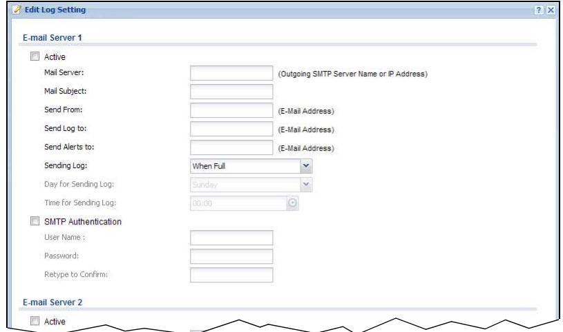 ZYXEL UAG2100 - Edit System Log Settings - 1