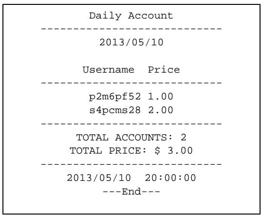 ZYXEL UAG2100 - Daily Account Summary - 1