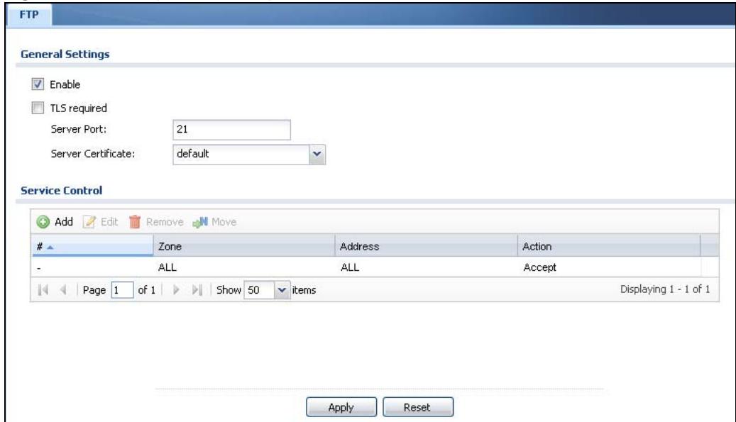 ZYXEL UAG2100 - Configuring FTP - 1