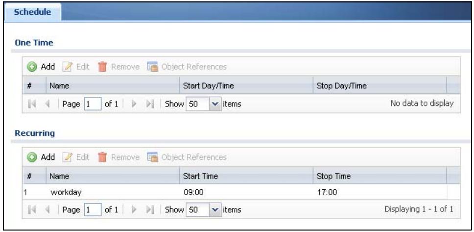 ZYXEL UAG2100 - The Schedule Summary Screen - 1