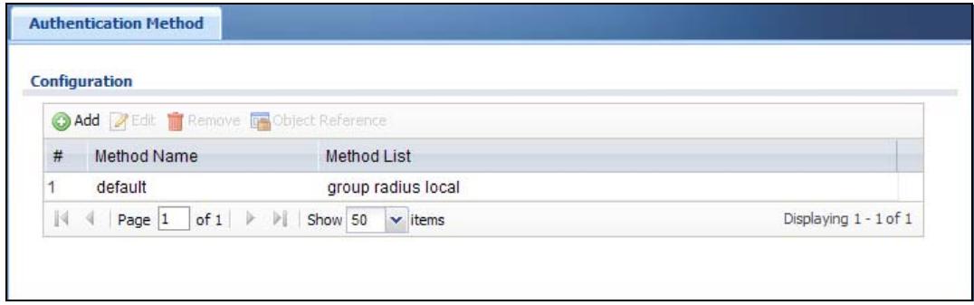 ZYXEL UAG2100 - Authentication Method Objects - 1