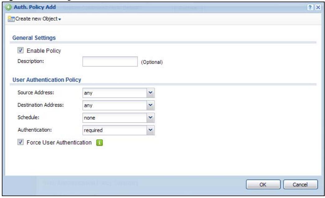 ZYXEL UAG2100 - Creating/Editing an Authentication Policy - 1