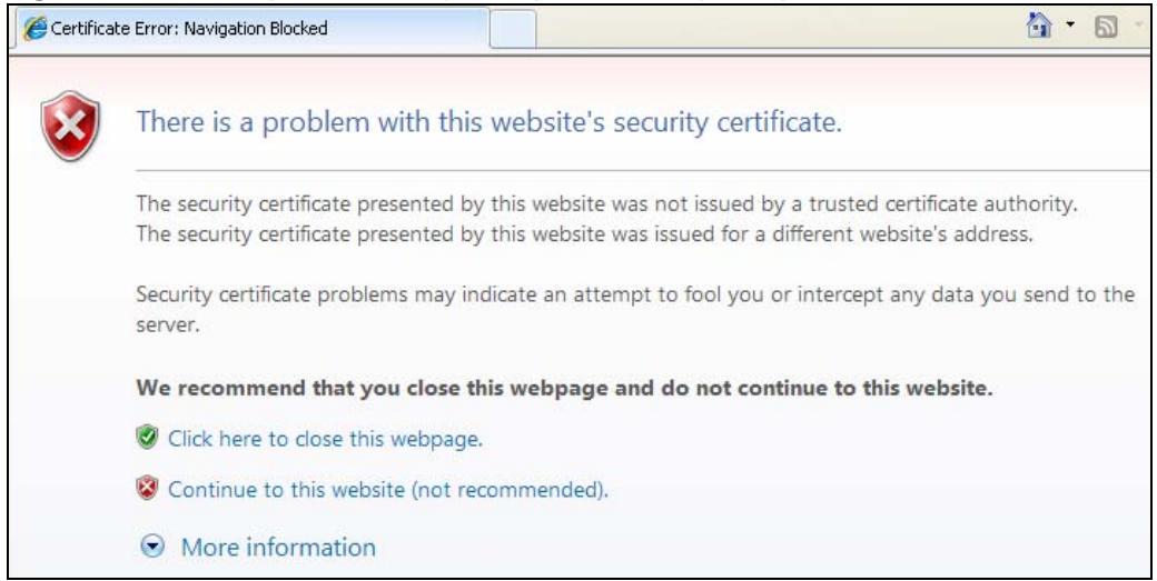 ZYXEL UAG2100 - Internet Explorer Warning Messages - 1