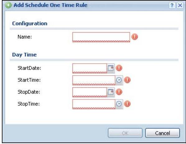 ZYXEL UAG2100 - The One-Time Schedule Add/Edit Screen - 1