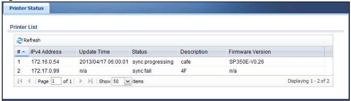 ZYXEL UAG2100 - The Printer Status Screen - 1