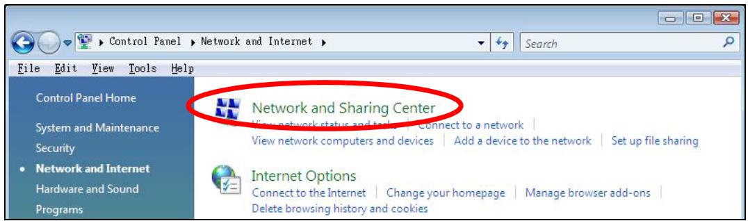 ZYXEL NWA1123-AC V2 - Click the Network and Sharing Center icon. - 1