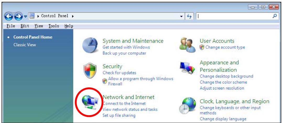 ZYXEL NWA1123-AC V2 - In the Control Panel, click the Network and Internet icon. - 1