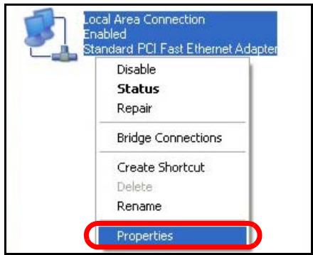 ZYXEL NWA1123-AC V2 - Right-click Local Area Connection and then select Properties. - 1