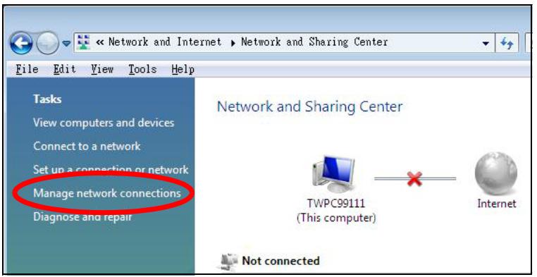 ZYXEL NWA1123-AC V2 - Click Manage network connections. - 1