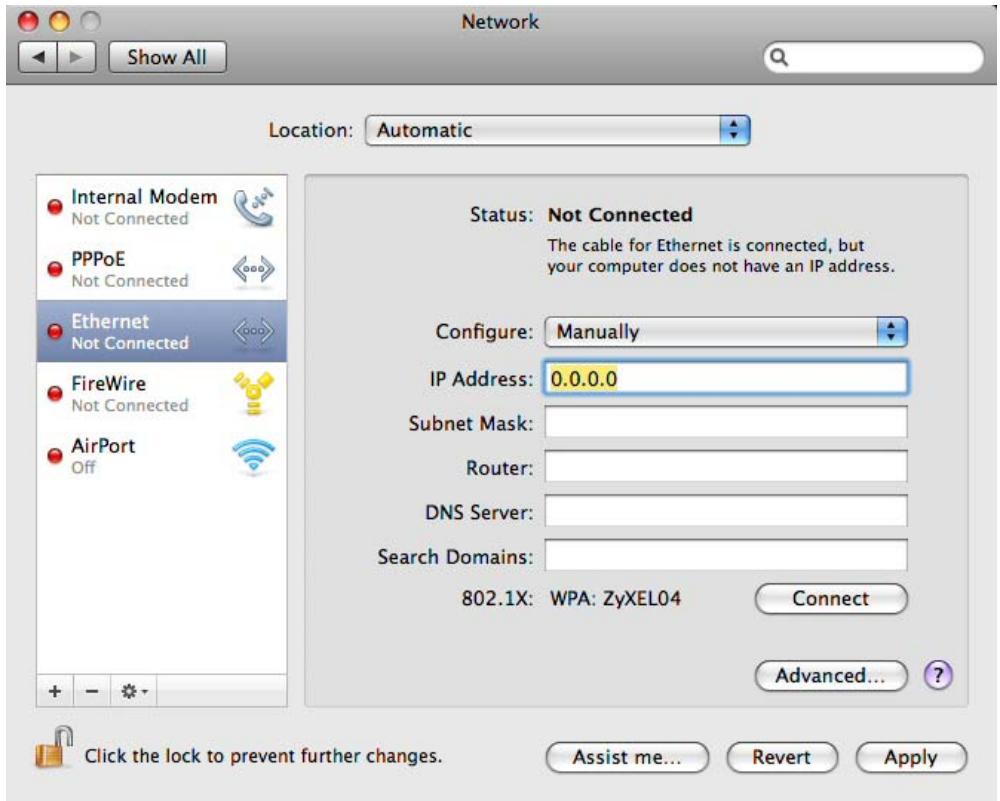 ZYXEL NWA1123-AC V2 - When the Network preferences pane opens, select Ethernet from the list of available connection types. - 2