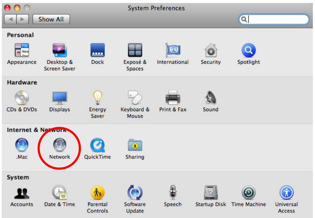ZYXEL NWA1123-AC V2 - In System Preferences, click the Network icon. - 1