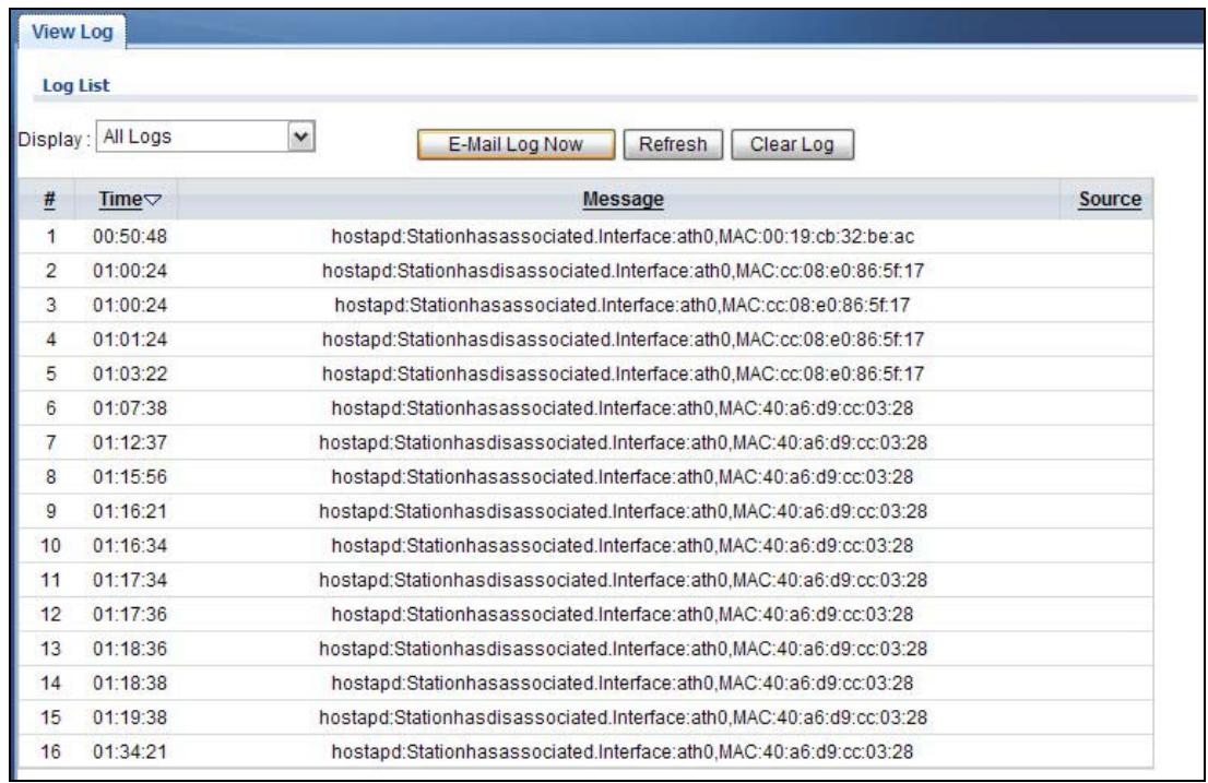 ZYXEL NWA1123-AC V2 - View Logs - 1