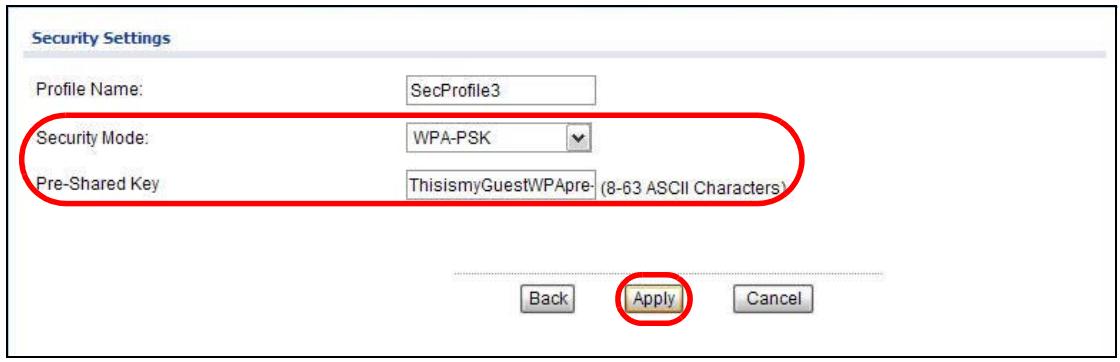 ZYXEL NWA1123-AC V2 - Profile Name Security Mode Modify - 1