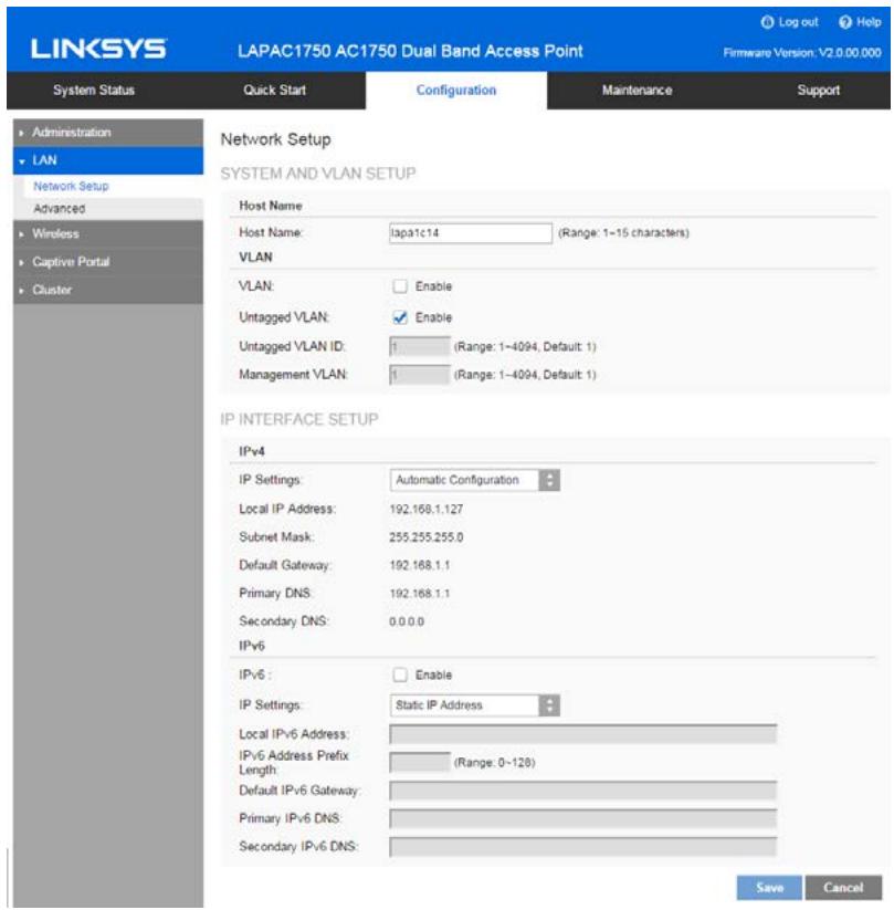 LINKSYS LAPAC1750 - Network Setup - 1