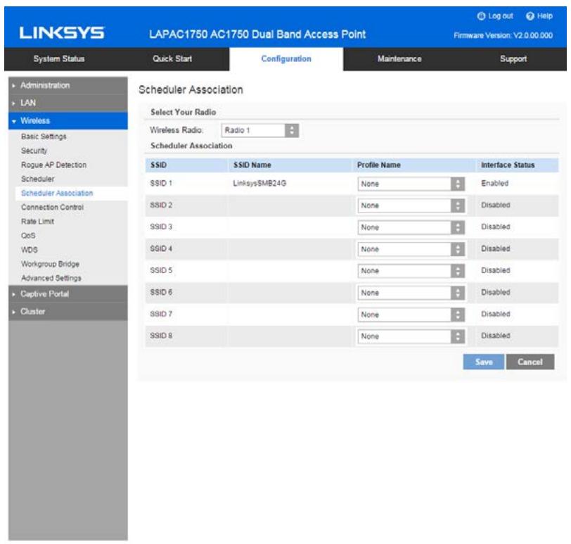 LINKSYS LAPAC1750 - Scheduler Association - 1