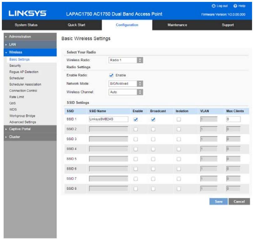 LINKSYS LAPAC1750 - Basic Settings - 1