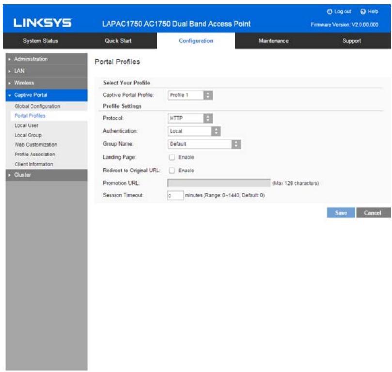 LINKSYS LAPAC1750 - Portal Profiles - 1
