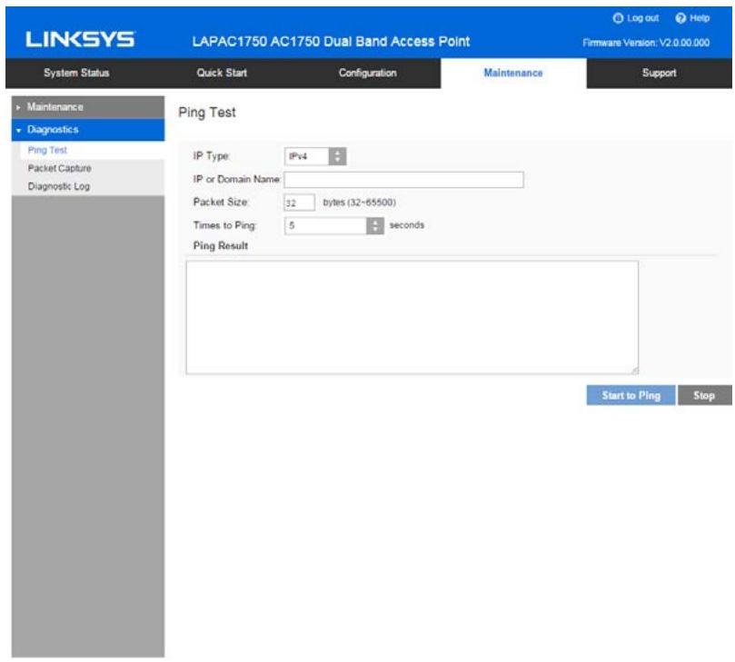 LINKSYS LAPAC1750 - Ping Test - 1