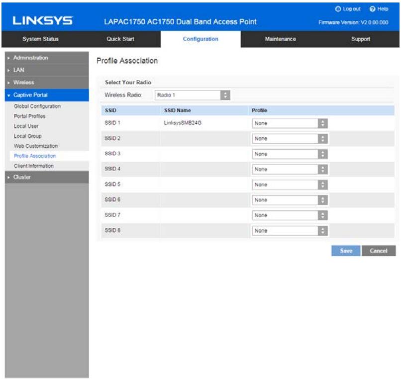LINKSYS LAPAC1750 - Profile Association - 1