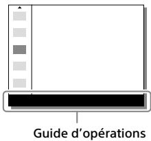 SONY A6500 - Pour ajuster les réglages depuis les écrans de réglage dédiés - 1