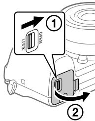 SONY A6500 - Step 1: Inserting the battery pack/memory card into the camera - 1