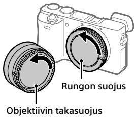 SONY A6500 - Irrota rungon suojus kamerasta ja Takalinssinsuojus objektivin takaa. - 1
