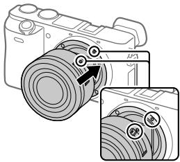 SONY A6500 - Zamocuj obiektyw, po uprzejnim wyrównaniudwoch biazych znacznikowindeksowych (znacznikowmocowania) na obiektywie i na aparacie - 1