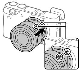 SONY A6500 - Mount the lens by aligning the two white index marks (mounting indexes) on the lens and camera. - 1
