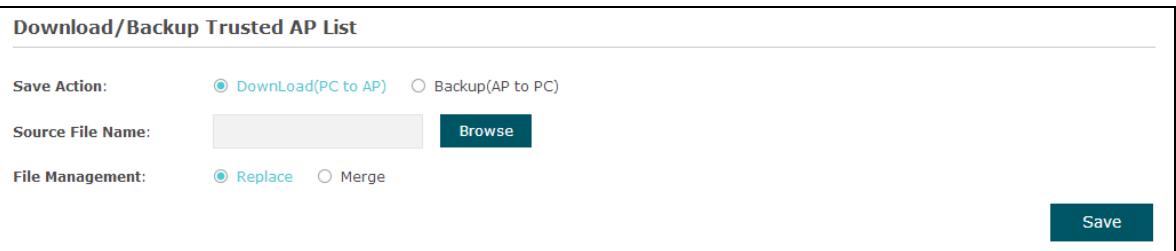 TP-LINK EAP225 - Download/Backup Trusted AP List - 1