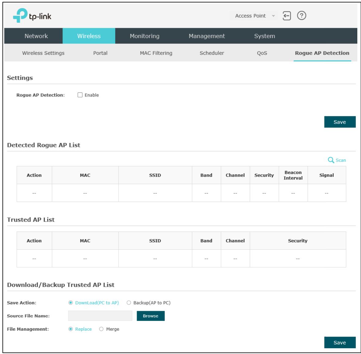 TP-LINK EAP225 - Rogue AP Detection - 1