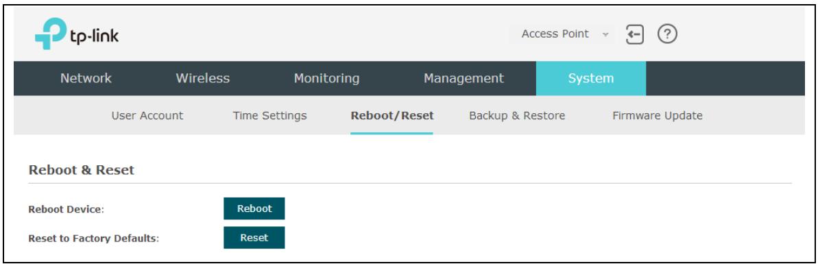TP-LINK EAP225 - Reboot/Reset - 1