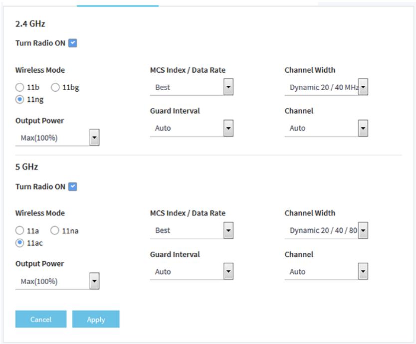 NETGEAR WAC510 - To manage the basic WiFi settings for the radios: - 1