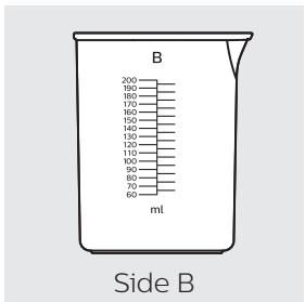 B 200 190 180 170 160 150 140 130 120 110 100 90 80 70 60 ml Side B