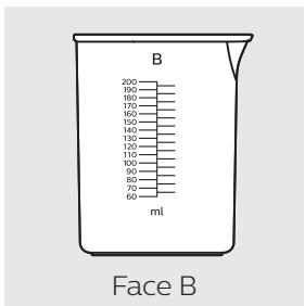 B 200 190 180 170 160 150 140 130 120 110 100 90 80 70 60 ml Face B