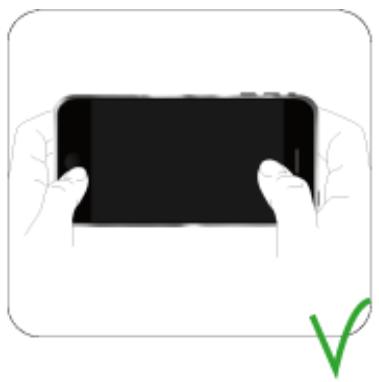 PARROT MAMBO FPV RTF  -  MAMBO RTF - Position des mains sur l'iPhone - 1