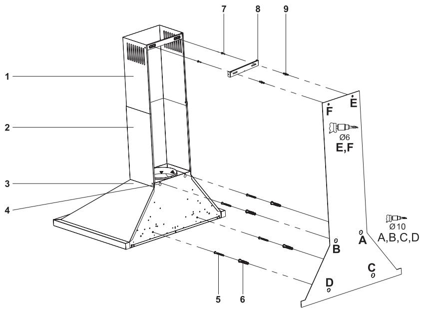 LEISURE H102K  -  H102X - Installation scheme and parts - 1