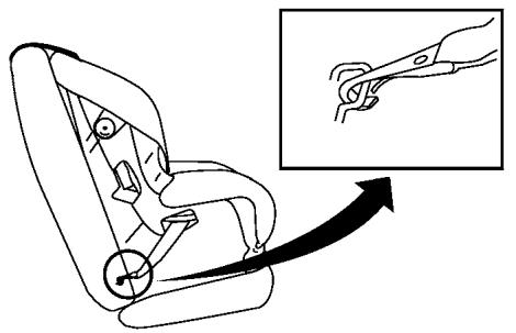 NISSAN LEAF 2018 - Emplacement des points d'ancrage inférieurs du système LATCH - 1