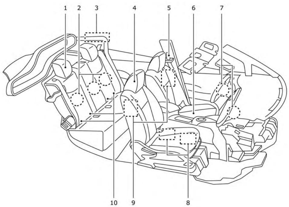 NISSAN LEAF 2018 - SIÉGES, CEINTURES DE SECURITÉ ET SYSTème DE RETENUE SUPPLEMENTaire - 1