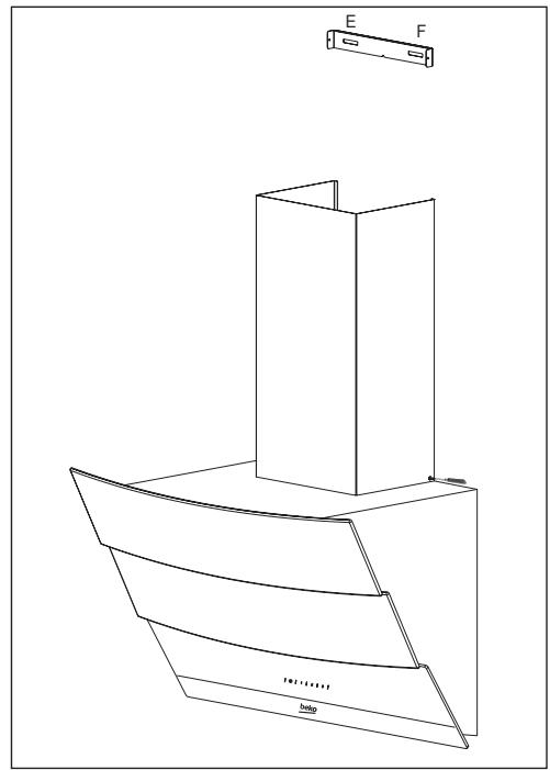 BEKO HCA62540B  -  HCA92540B - Namestitev cevi za dimni plin nape - 1