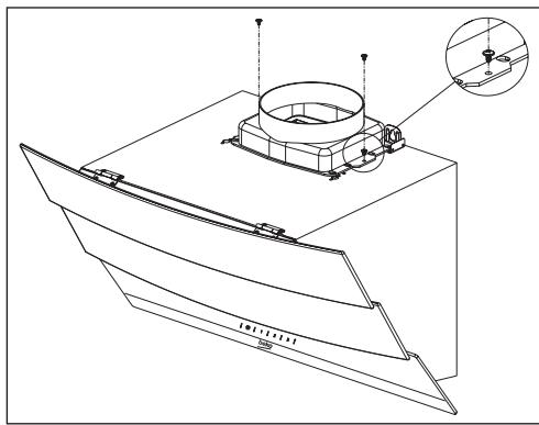 BEKO HCA62540B - HCA92540B - Installing the hood onto the wall - 3