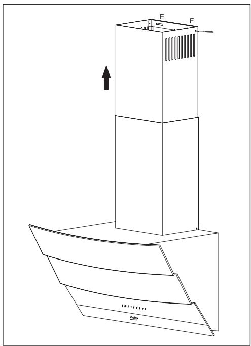BEKO HCA62540B  -  HCA92540B - Namestitev cevi za dimni plin nape - 2