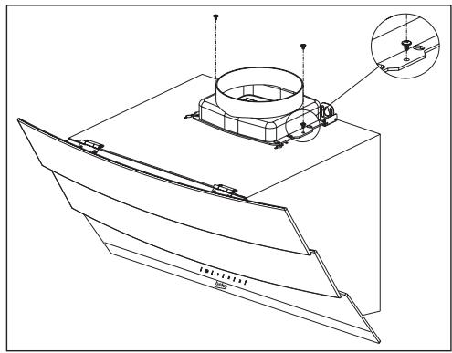 BEKO HCA62540B  -  HCA92540B - Namestitev nape na steno - 3