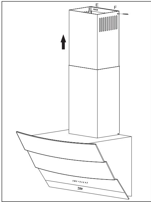 BEKO HCA62540B - HCA92540B - Montáž vetracieho kanálu digestora - 2