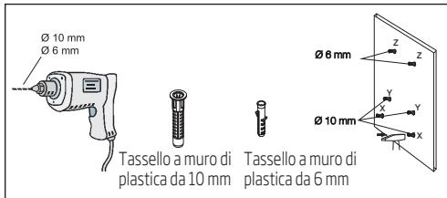 BEKO HCA62540B  -  HCA92540B - Perforazione dei fori per il supporto - 1
