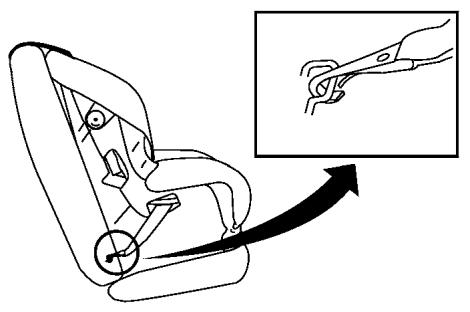 NISSAN LEAF 2 - Emplacement des points d'ancrage inférieurs du système LATCH - 1