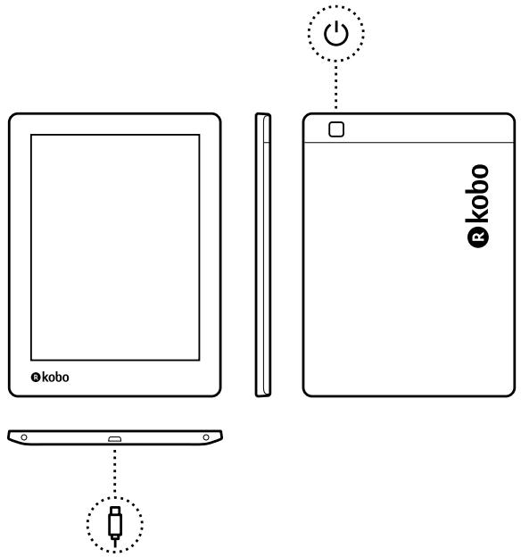 KOBO AURA H2O - Anatomie de votre liseuse Kobo - 1