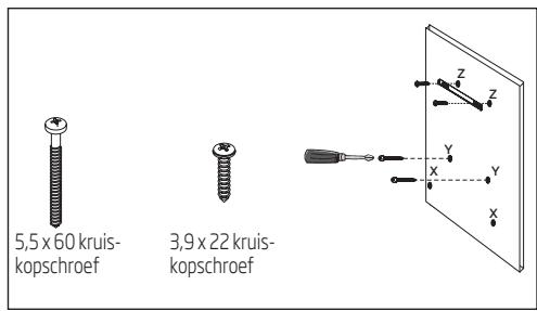 5,5 x 60 kruis- kopschroef 3,9 x 22 kruis- kopschroef